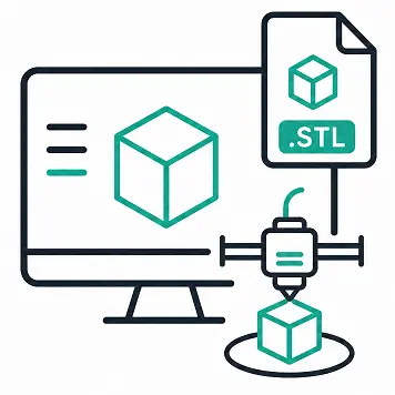 3D nyomtatás saját modell alapján – STL fájlból készült egyedi tárgy ikon
