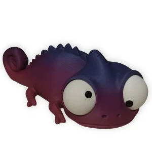 Kamilló kaméleon figura a Kacagó sorozatból, mozgatható szemekkel, lila-kék színátmenetes kivitelben